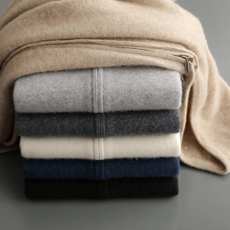 Men's Cashmere Zip Hoodie – Detail View