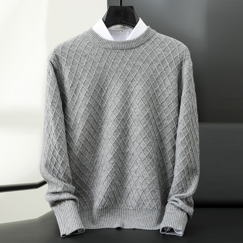 Men's Cashmere Crew Sweater in Gray