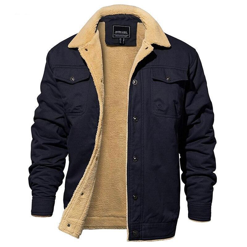 Men's Sherpa-Lined Shacket in Navy