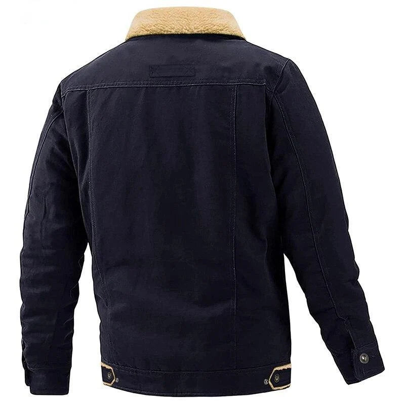 Men's Sherpa-Lined Shacket in Black