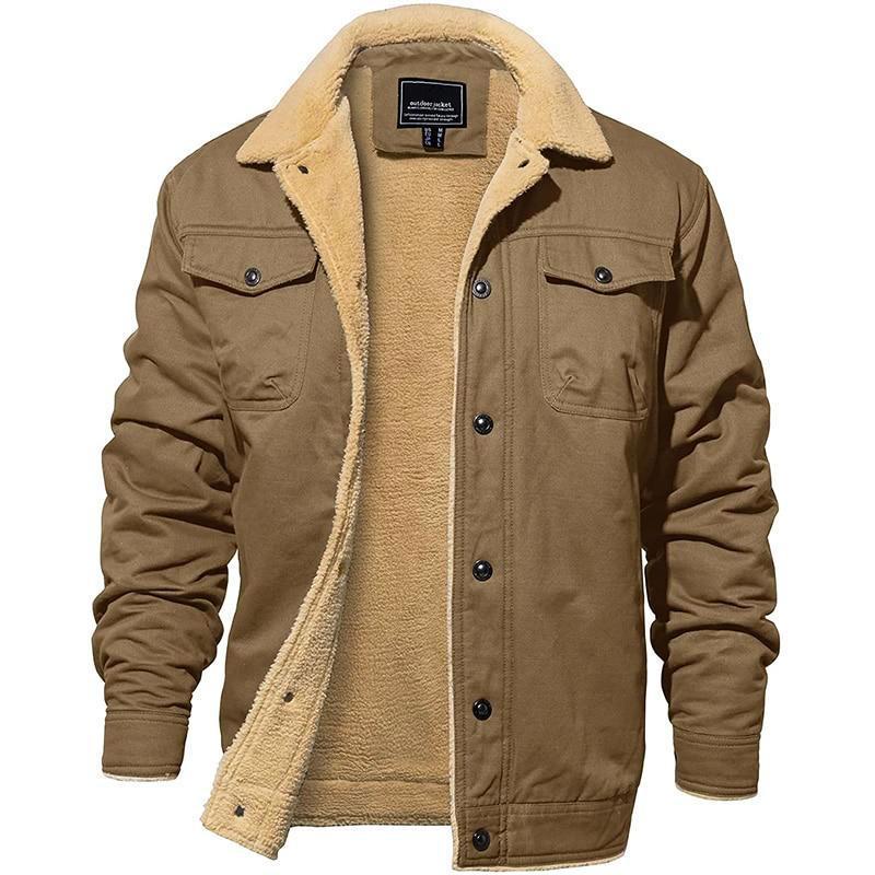 Men's Sherpa-Lined Shacket – Collar Detail
