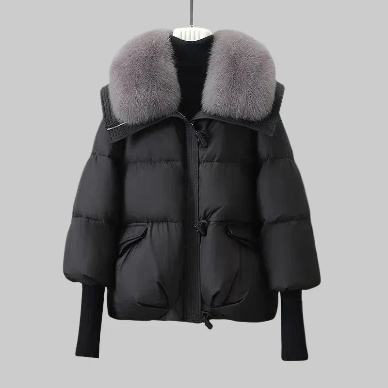 Women's Cropped Puffer Jacket in White