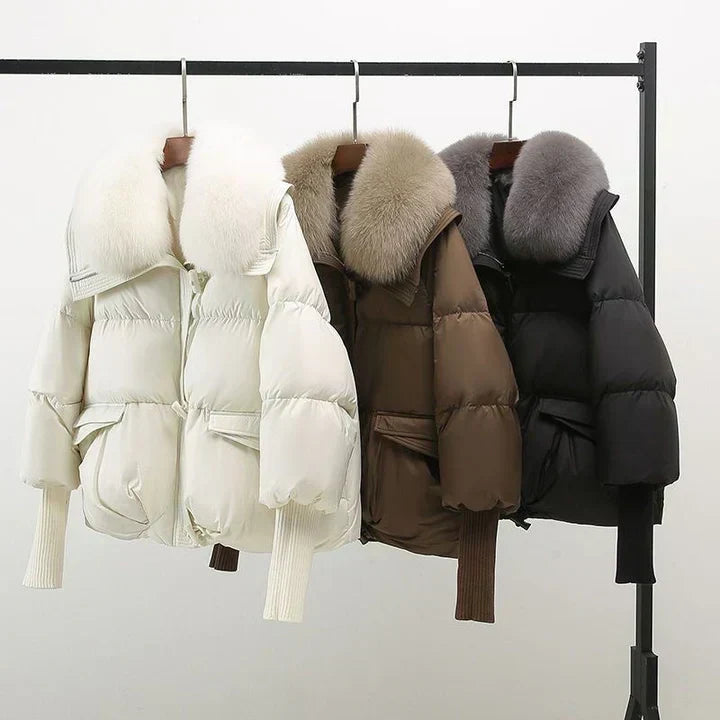Women's Cropped Puffer Jacket – Worn View