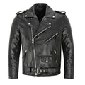 Men's Leather Biker Jacket in Black