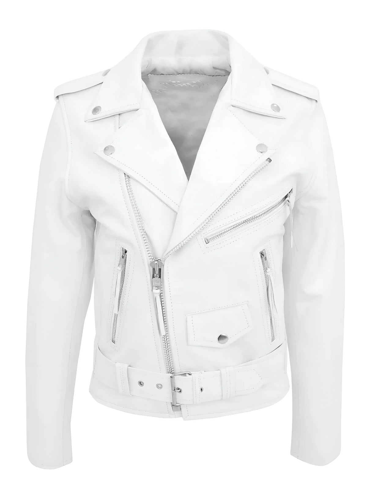 Men's Leather Biker Jacket – Zip Detail