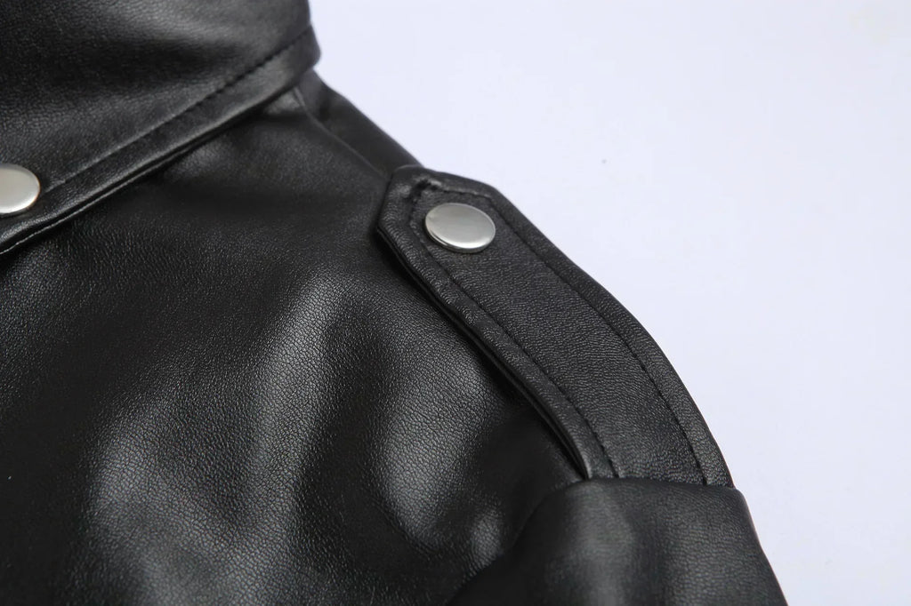 Men's Leather Biker Jacket – Belt Detail
