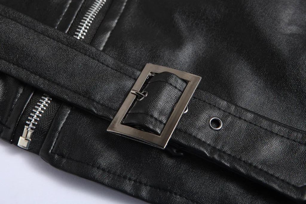 Men's Leather Biker Jacket – Worn View