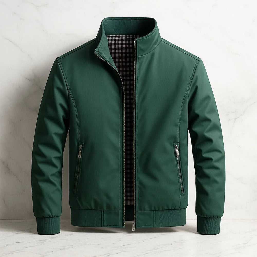 Men's Zip-Front Bomber Jacket in Green