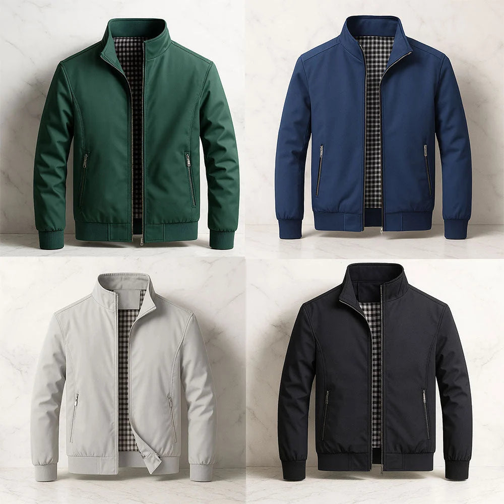 Men's Zip-Front Bomber Jacket – Worn View