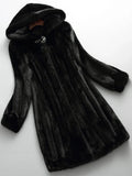 Women's Faux Fur Hooded Coat – Front View