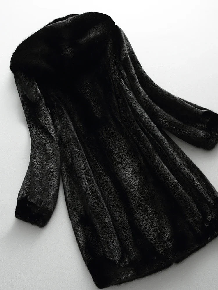 Women's Faux Fur Hooded Coat – Hood Detail
