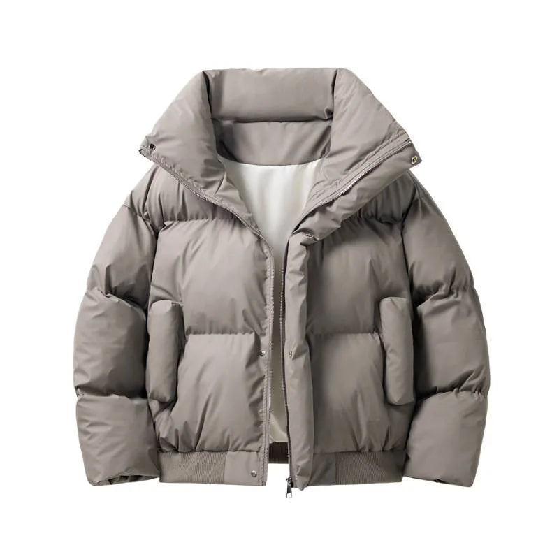 Men's Bomber Puffer Jacket in Gray