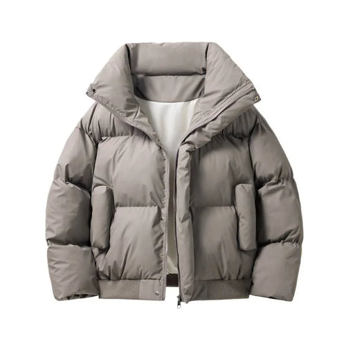 Men's Bomber Puffer Jacket in Gray