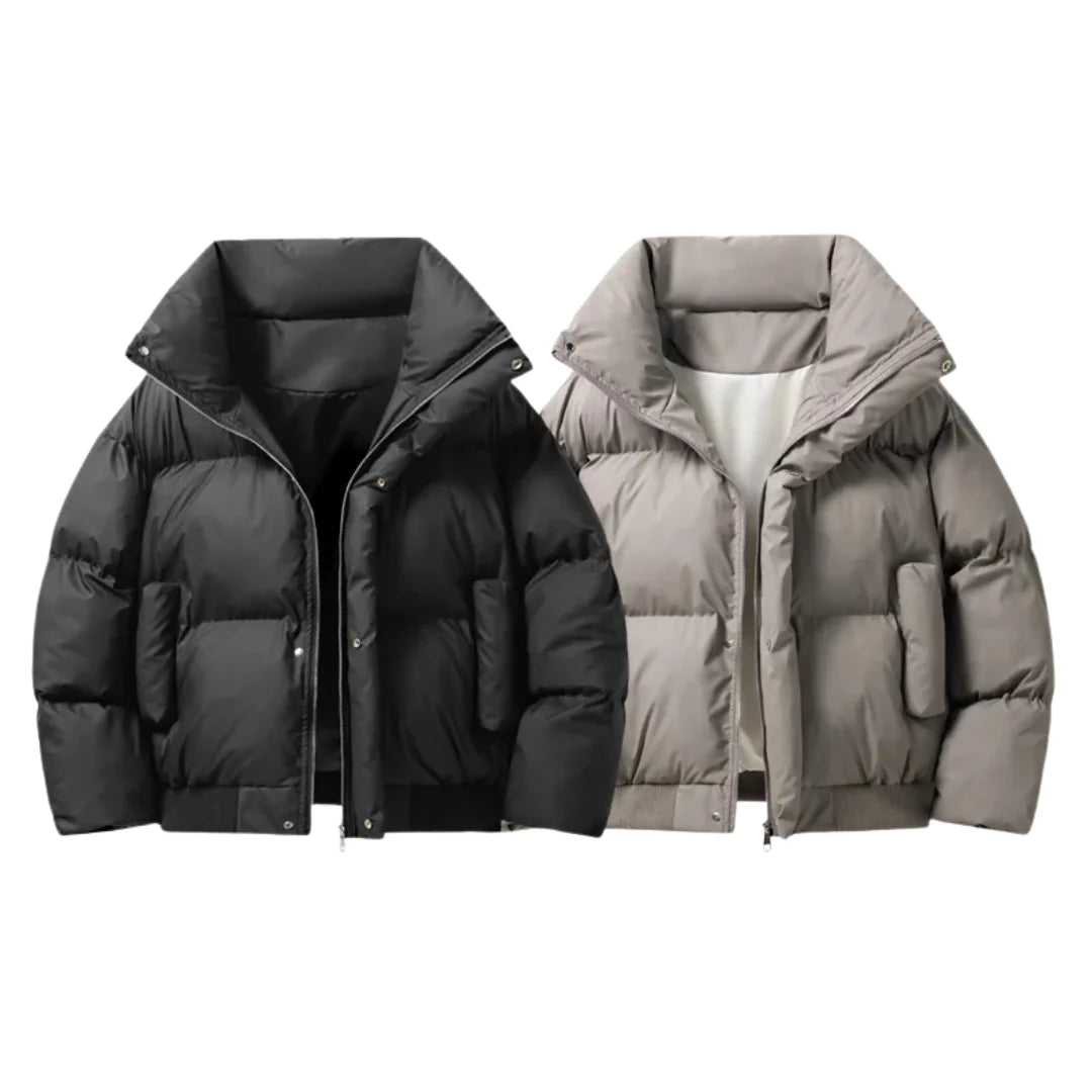 Men's Bomber Puffer Jacket – Detail View