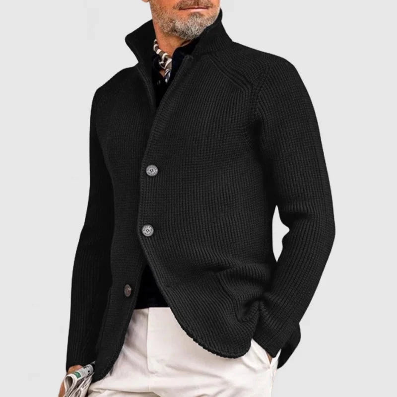 Men's Shawl-Collar Cardigan in Beige