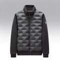 Men's Mixed-Media Puffer Jacket in Black