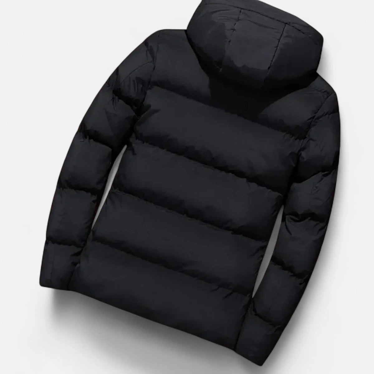 Men's Quilted Hooded Puffer Jacket – Detail View