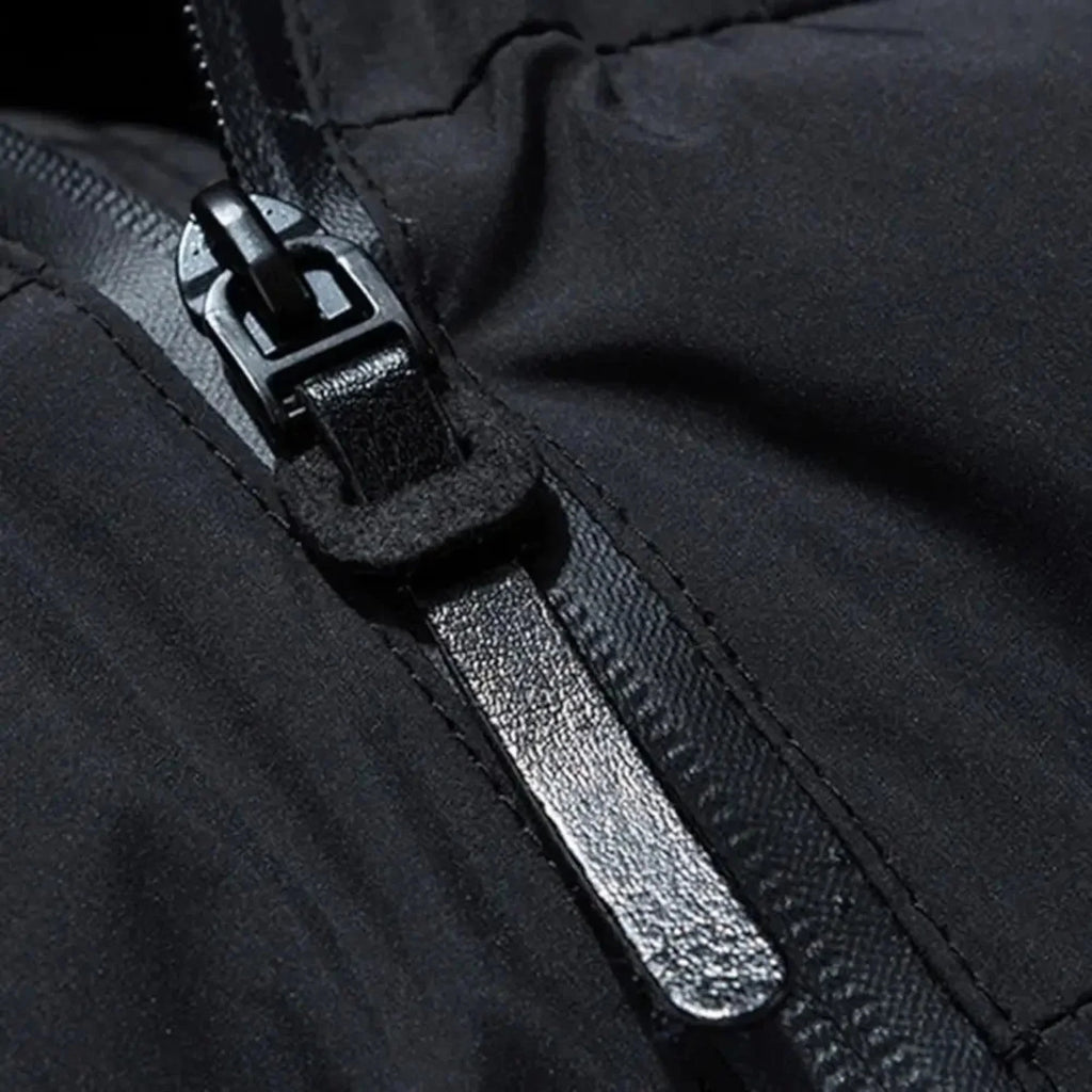 Men's Quilted Hooded Puffer Jacket – Detail View