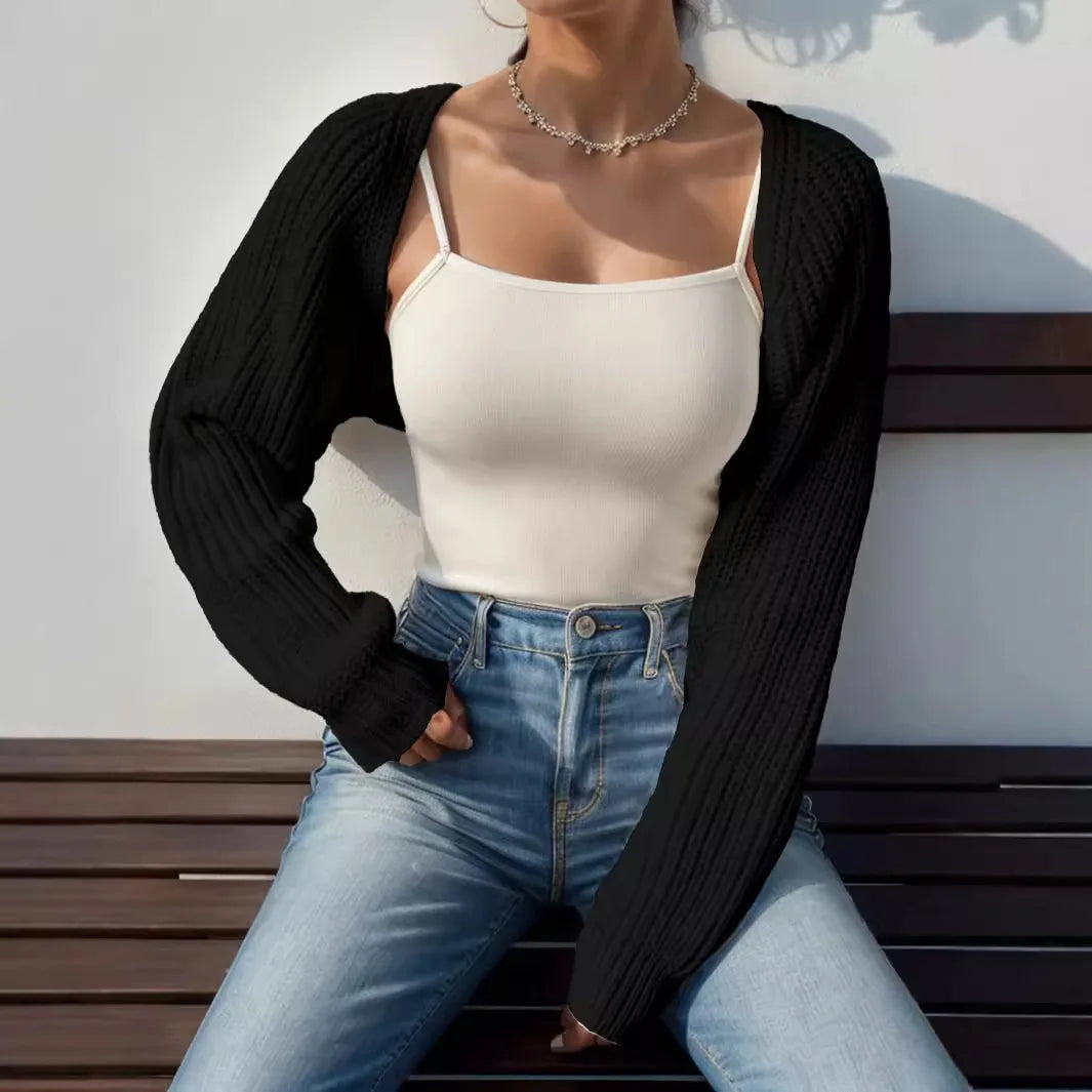 Women's Cropped Bolero Sweater in White