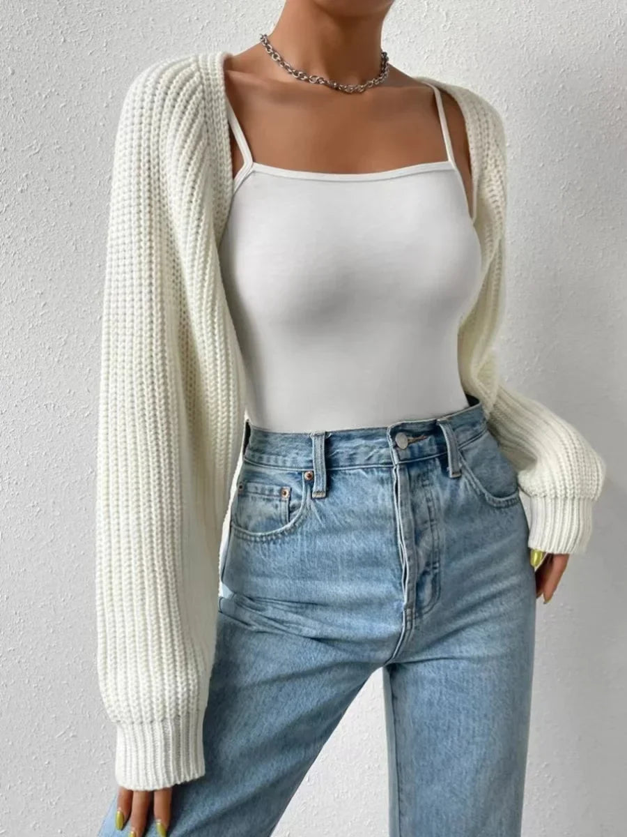Women's Cropped Bolero Sweater – Worn View