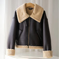 Women's Faux Shearling Trim Jacket – Front View