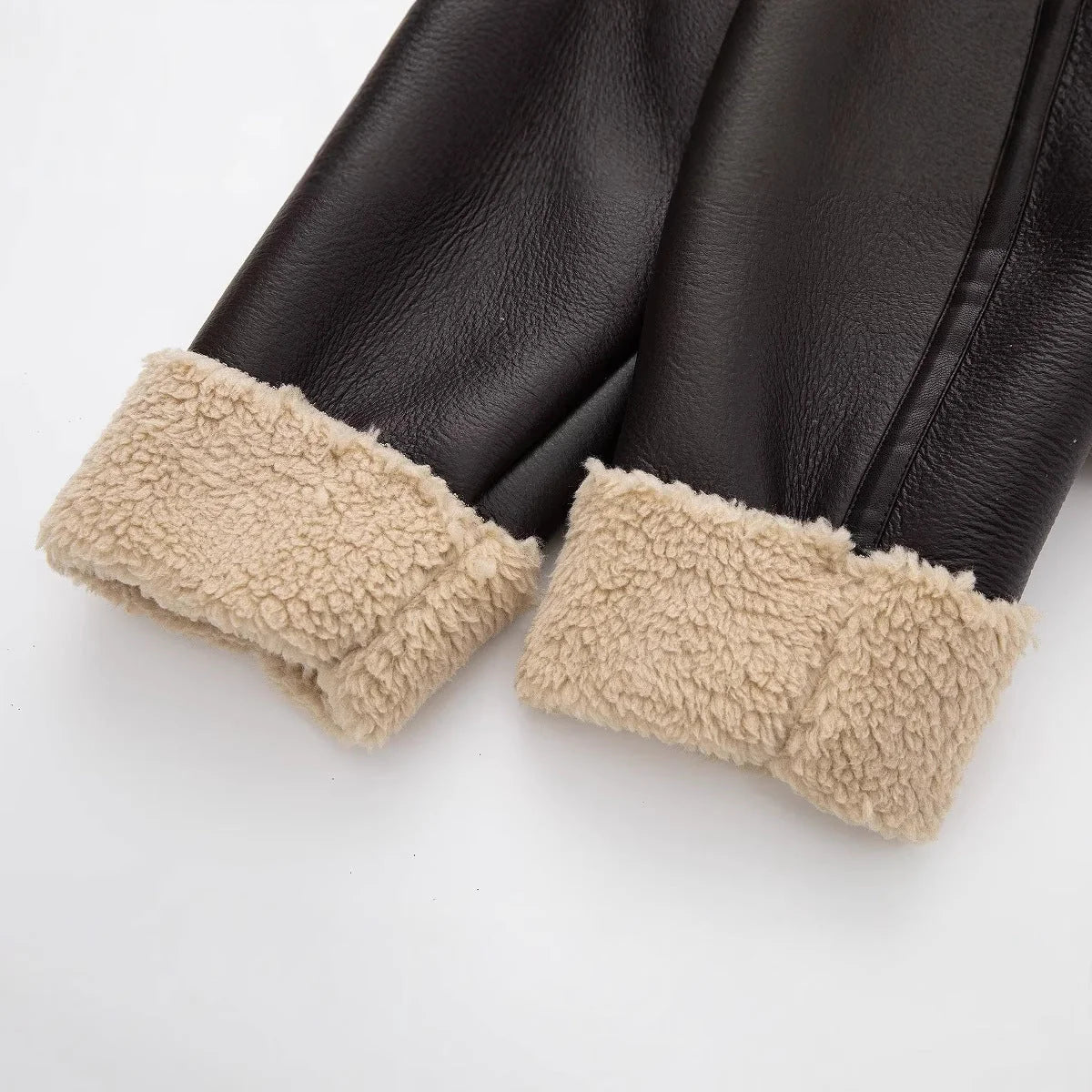 Women's Faux Shearling Trim Jacket – Buckle Tab Detail