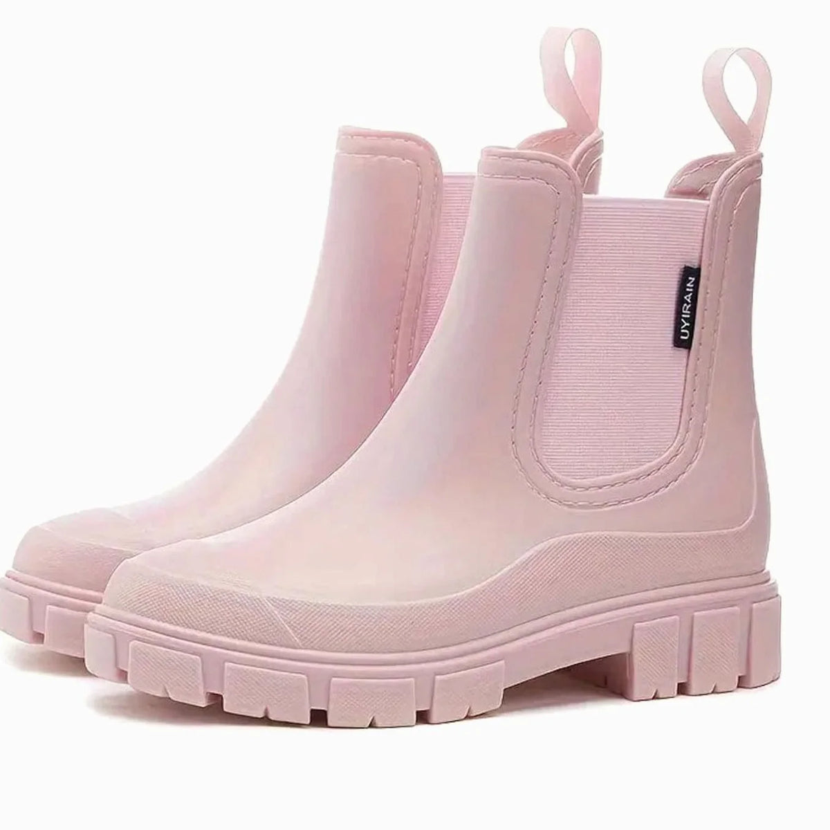 Women's waterproof rubber Chelsea rain boots in green