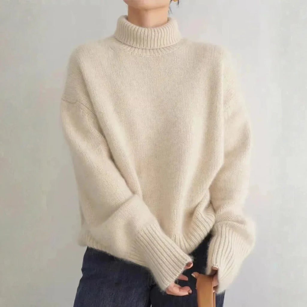 Women's Oversized Cashmere Turtleneck – Worn View