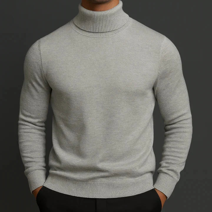 Men's Merino Wool Turtleneck in Blue