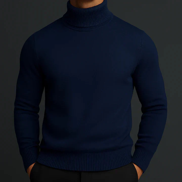 Men's Merino Wool Turtleneck – Collar Detail