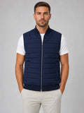 Men's quilted puffer vest in navy with full-zip front