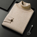 Men's Cashmere Turtleneck Sweater in Beige