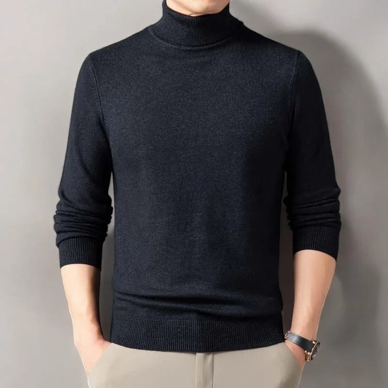 Men's Cashmere Turtleneck Sweater in White