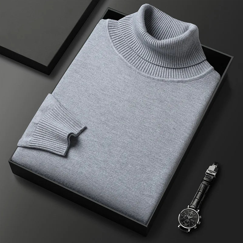 Men's Cashmere Turtleneck Sweater in Navy