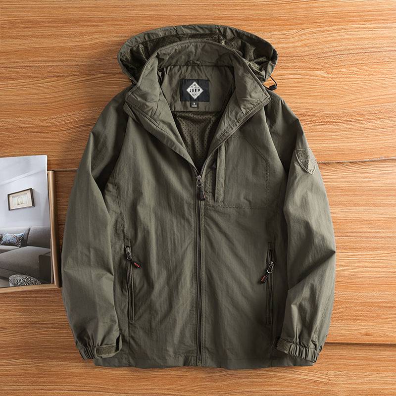 Men's Hooded Utility Jacket in Olive Ridge