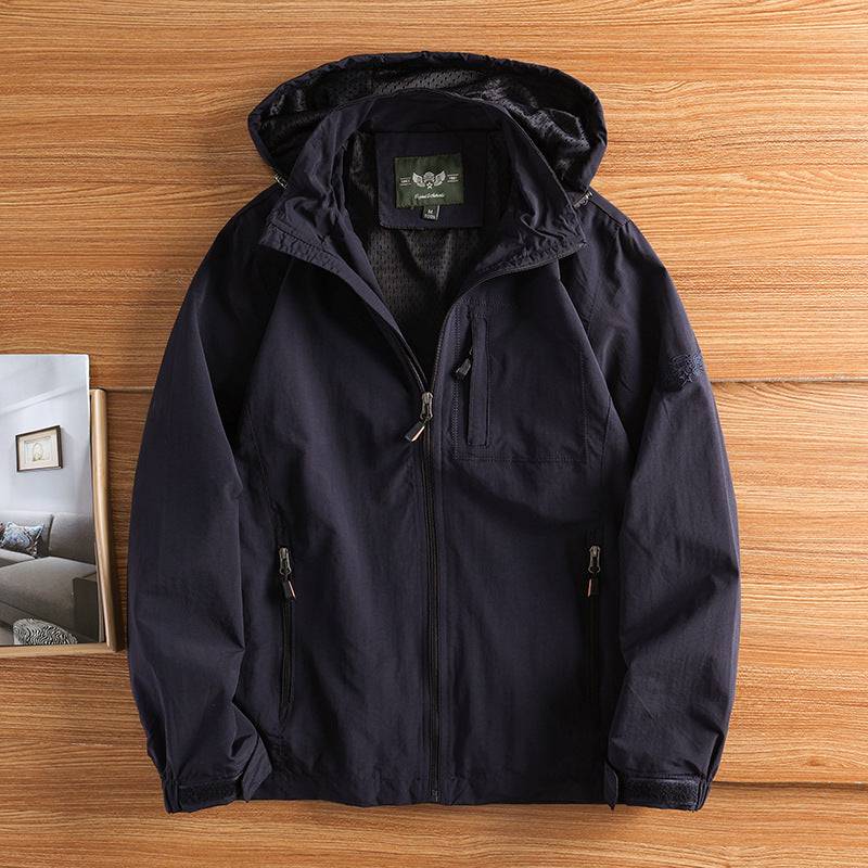 Men's Hooded Utility Jacket in Maritime Blue