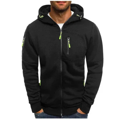 Men's Zip-Up Hoodie in Black