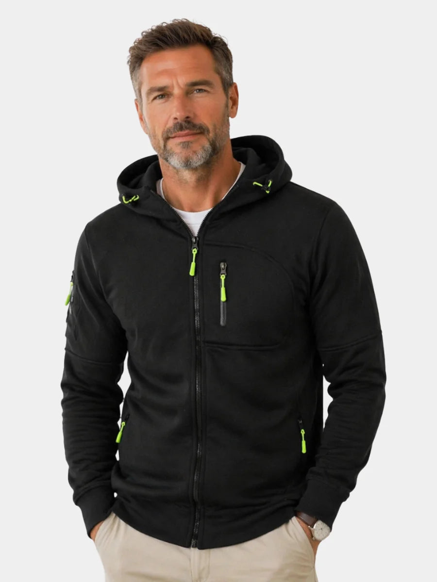 Men's Zip-Up Hoodie in Dark Gray