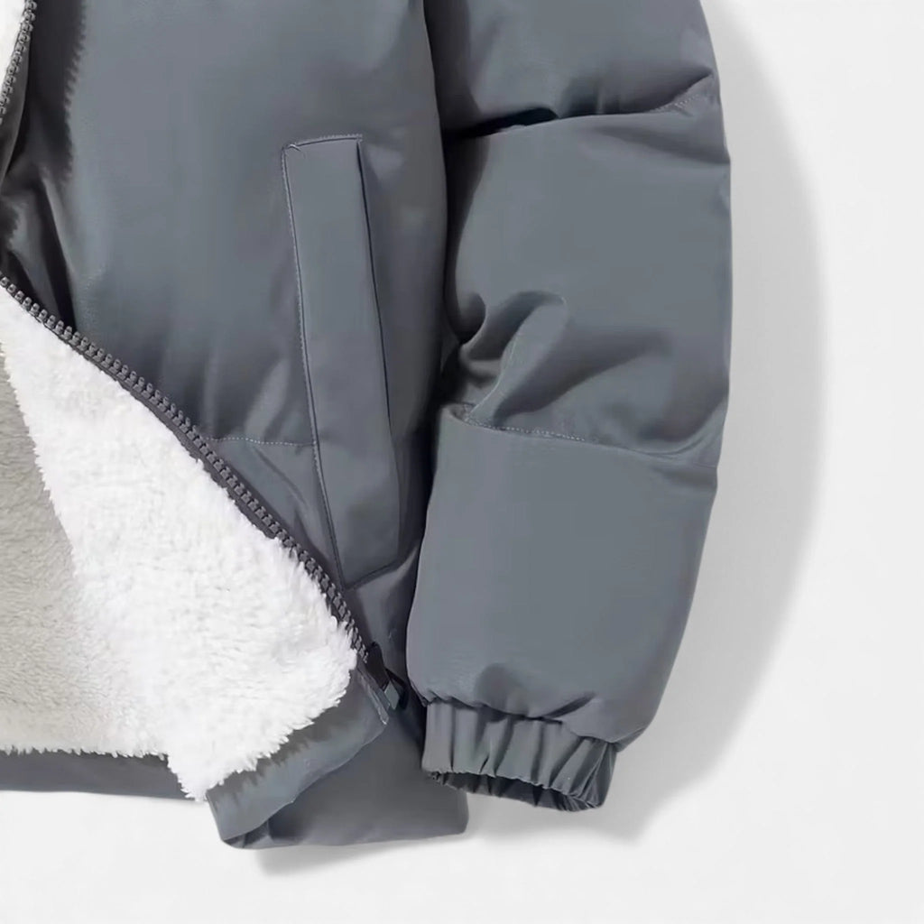 Men's Sherpa-Lined Puffer Coat – Lining Detail