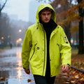 Men's Hooded Rain Jacket in Light Green