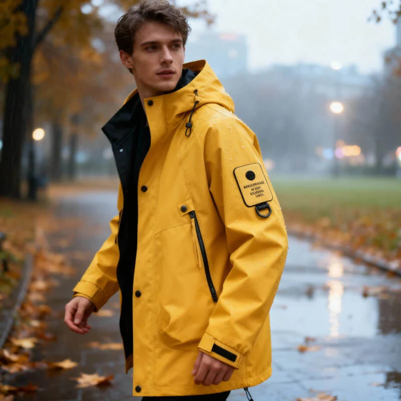Men's Hooded Rain Jacket – Hood Detail
