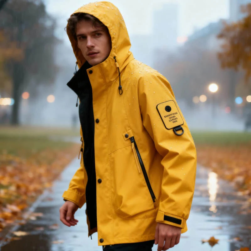 Men's Hooded Rain Jacket – Pocket Detail
