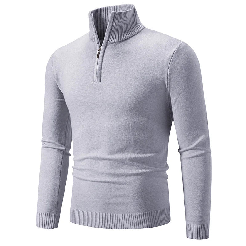 Men's Quarter-Zip Knit Sweater – Collar Detail