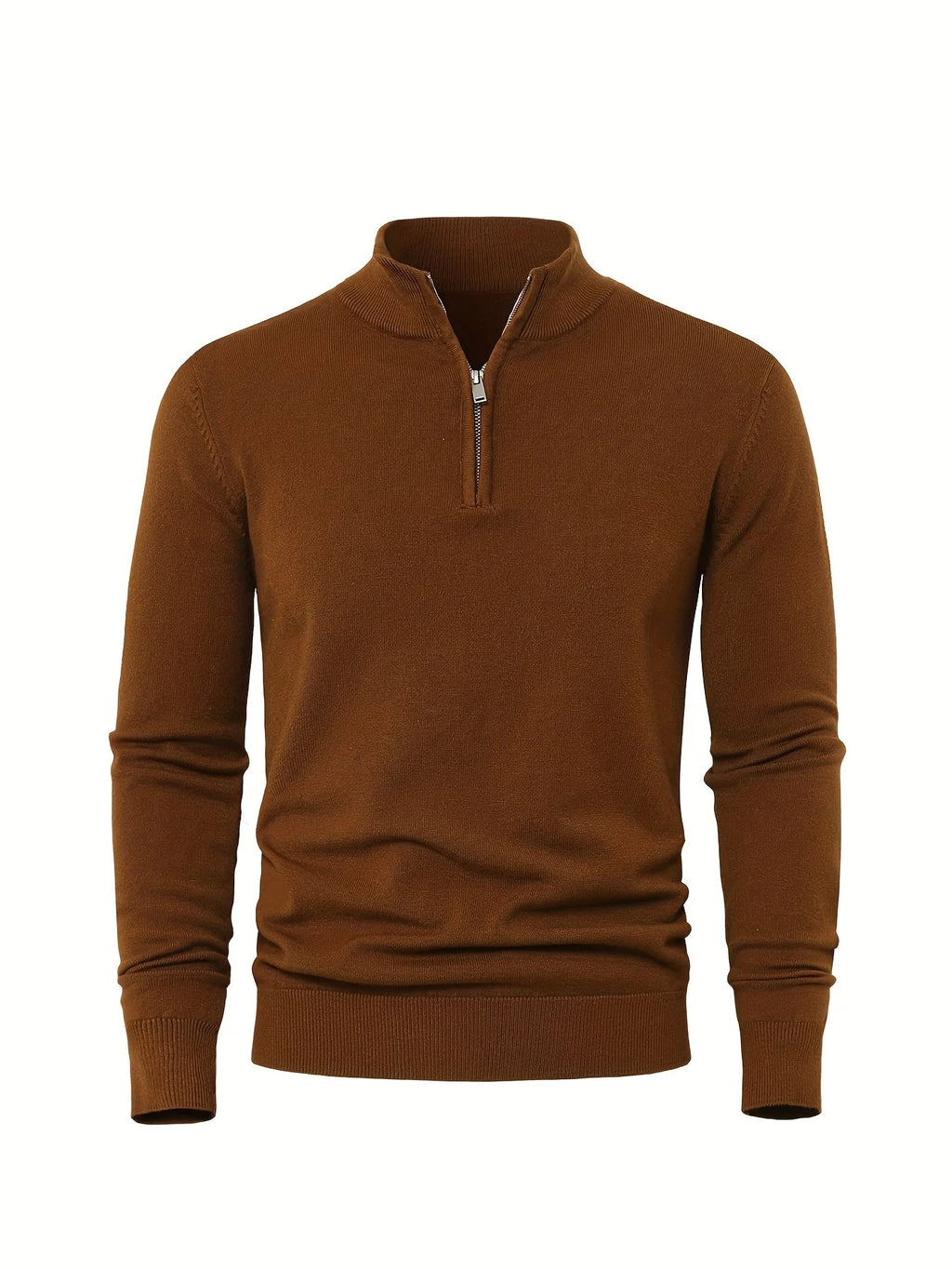 Men's Quarter-Zip Knit Sweater in Charcoal