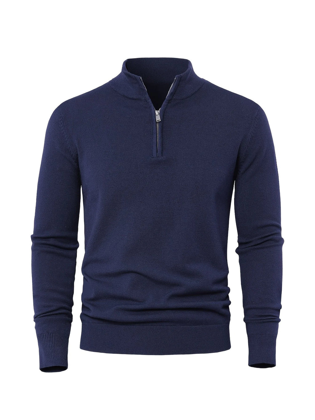 Men's Quarter-Zip Knit Sweater in Light Blue