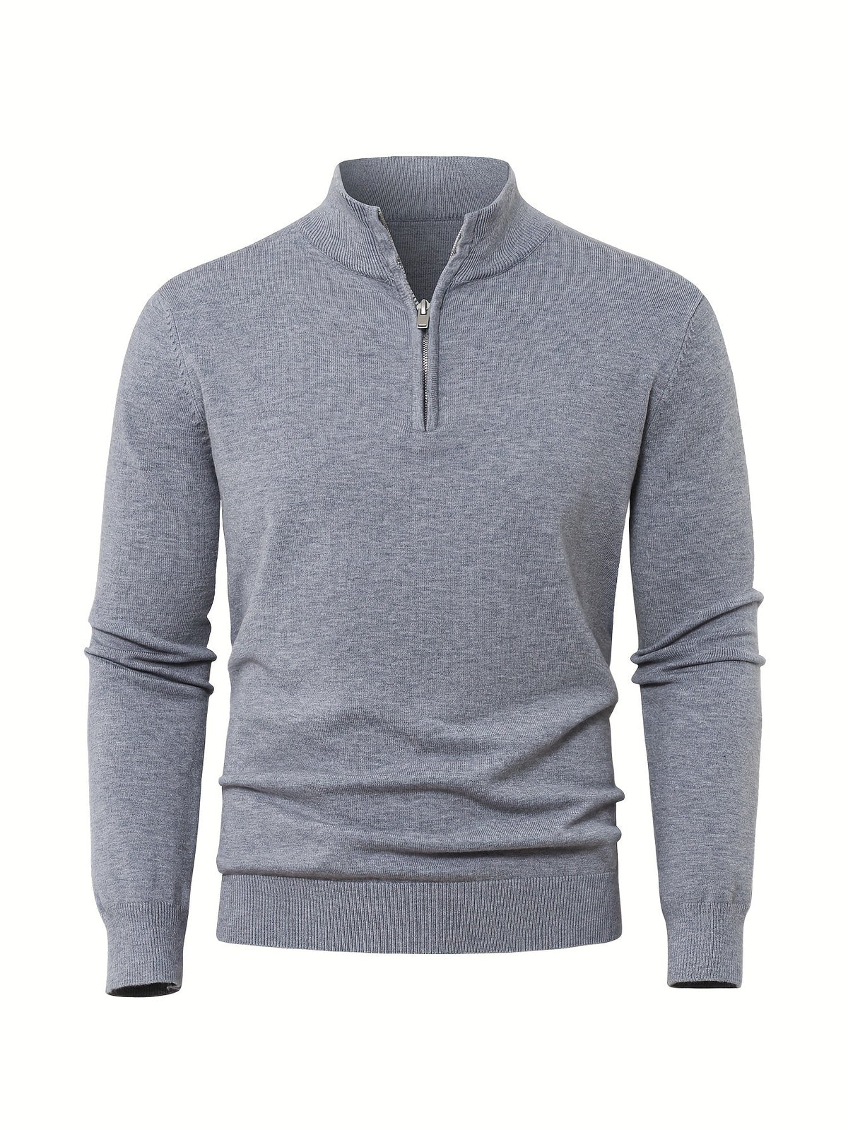 Men's Quarter-Zip Knit Sweater in Royal Blue