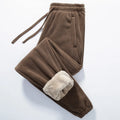 Sherpa Fleece-Lined Sweatpants in Brown