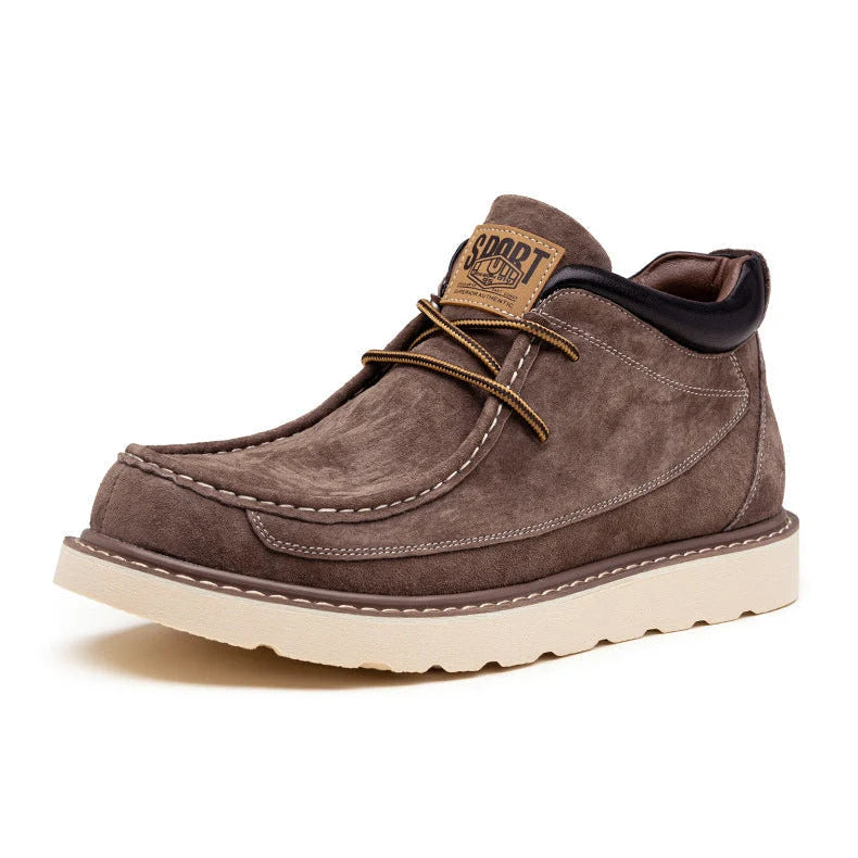 Men's Suede Moc Toe Boots – Lace-Up Detail
