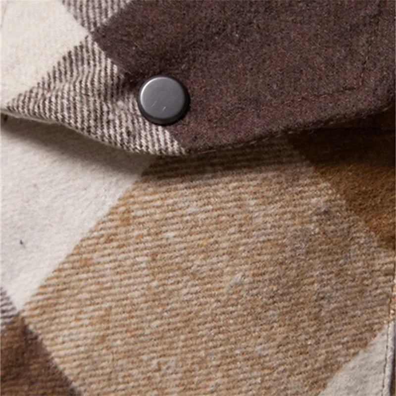 Men's royal blue rugged check shirt jacket