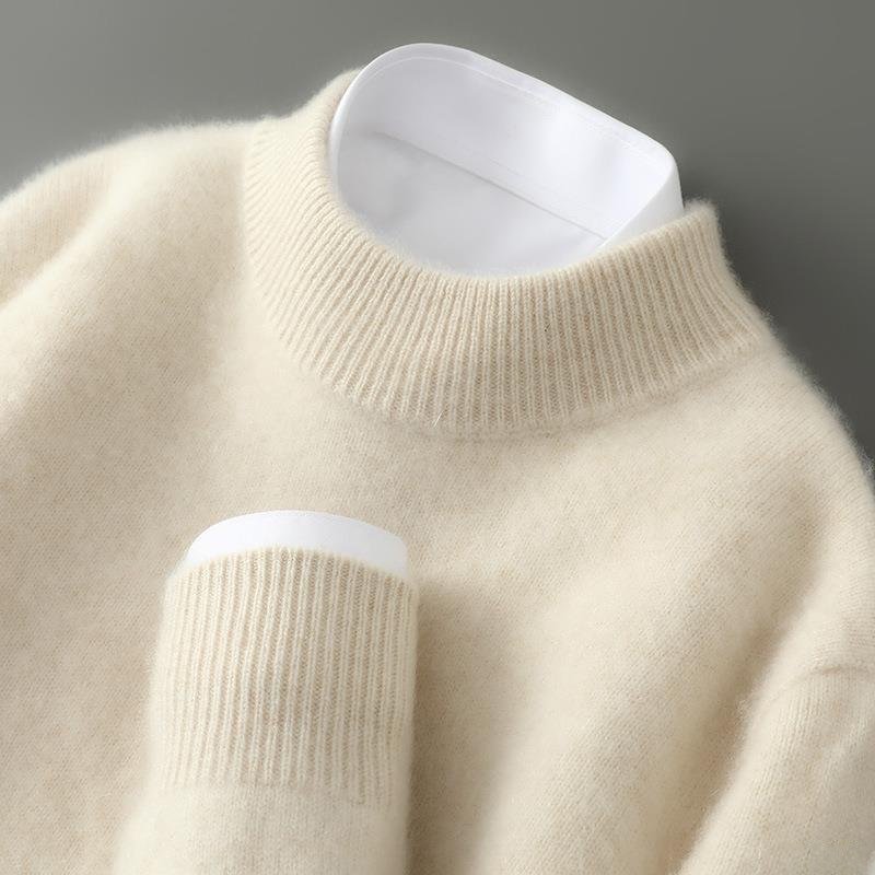 Men's Cashmere-Blend Sweater in Cream